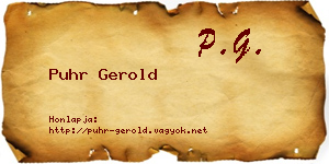 Puhr Gerold névjegykártya