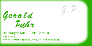 gerold puhr business card
